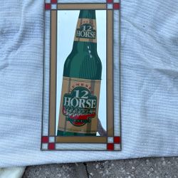 Vintage Genesee Beer Mirror Sign Stained Glass Style Bar Sign 