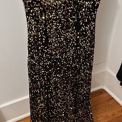 Black and Gold Sequin Dress