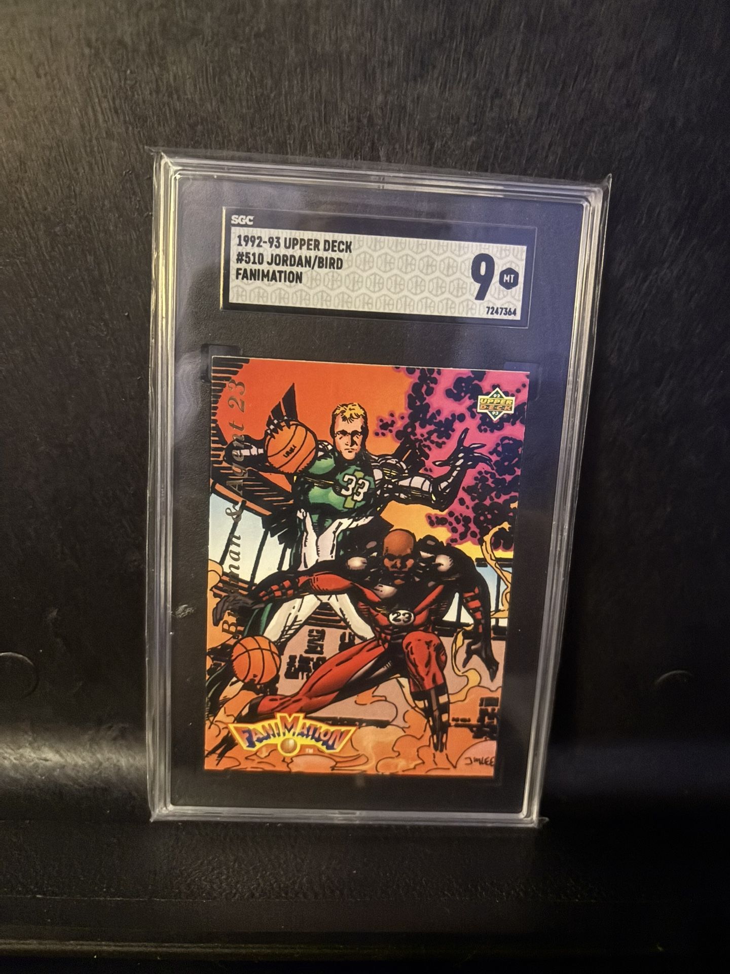 1992-93 Upper Deck Fanimation JORDAN / BIRD #510 Bulls / Celtics SGC 9 MINT