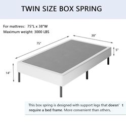 NEW TWIN BOX SPRING IN BOX WORTH $130 On Amazon 