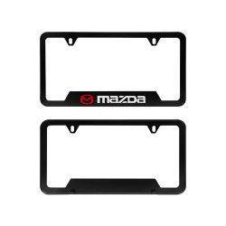 Brand New Universal 2PCS MAZDA Metal Black License Plate Frame