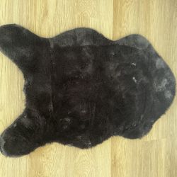 Black Faux Fur Rug