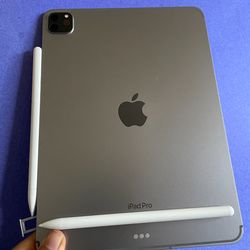 128GB Apple IPad Pro 11” 4th Generation (2022 Model / M2 chip) Wi-Fi + Cellular (5G Unlocked) Keyboard, Pen & Accessories