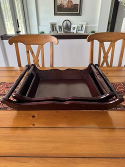 Large Vintage Mahogany Butlers Tray's