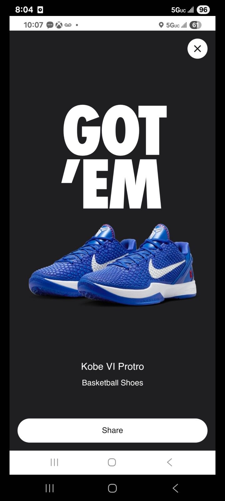 Kobe 6 Protro Dodgers
