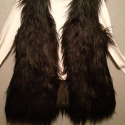 Black Faux Fur Vest