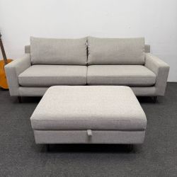 $1.300 · *Just Unboxed* Sloan Fabric 2-Seat Sofa + Storage Ottoman - Brand New (Half Priced) - Can Deliver