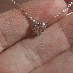Pandora Authentic Brand New Sparkling Pink Halo Adjustable Sterling Silver Necklace 20.6