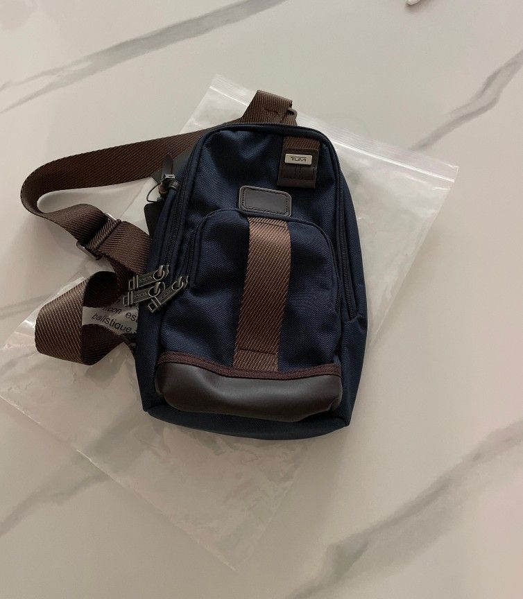 TUMl Blue Nylon Crossbody Sling Bag