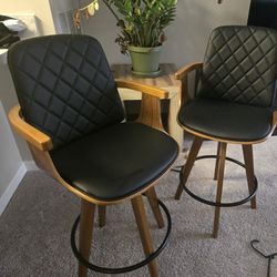 Real Leather Bar Stools 