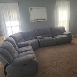 Value City Sectional Blue/Grey