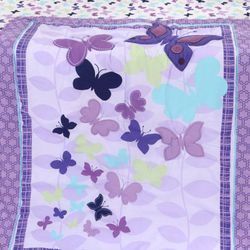 Purple Butterflies Crib Bedding NEW!