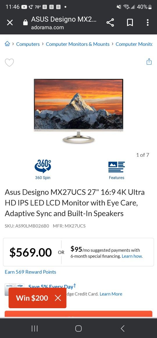 Asus 4k Monitor (TRADE)