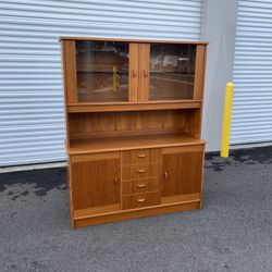 Mid Century Modern Danish Teak Dining Hutch