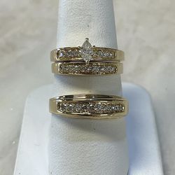 Wedding Bands And Engagement Ring Set