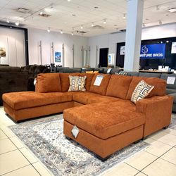 Orange 🧡 L-Sectional Couch by Ashley with 3 Color Options!