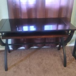 Ashley Glass And Metal Modern Desk 48 Wide 30 Height 24 Deep