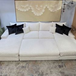 PROUDLY MADE IN USA 3 pc 158” Custom Oversized Double Chaise  Sectional! Over 200 custom fabric options!