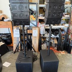 Bluetooth PRORECK Club 3000 12-Inch 4000w DJ Powered PA Speaker System Combo Set 