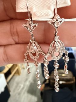 Dangling White Gold Earrings