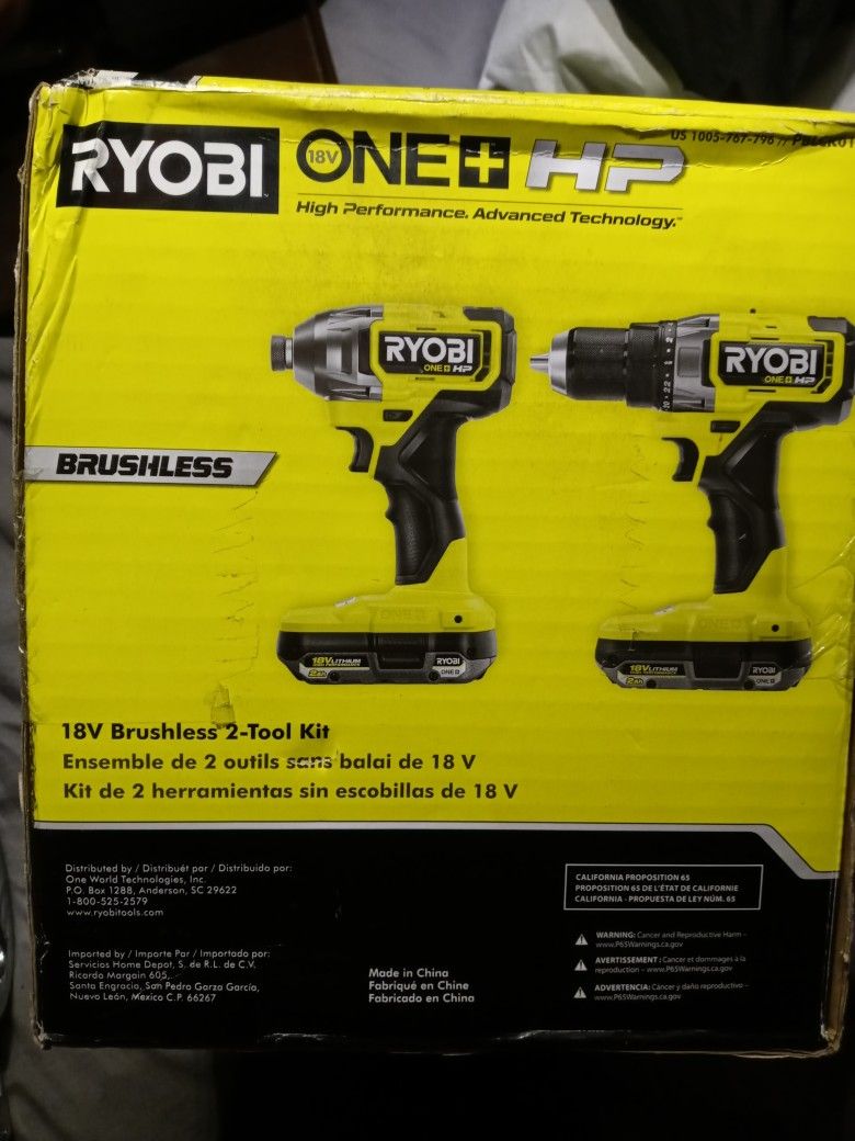 Ryobi 18v Brushless 2 Tool Kit
