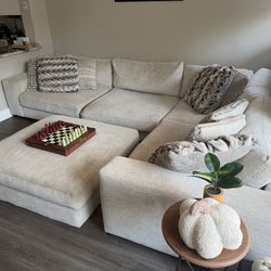 Modern L-Shaped Sectional w/ Ottoman – Clean, Comfortable, Neutral Color