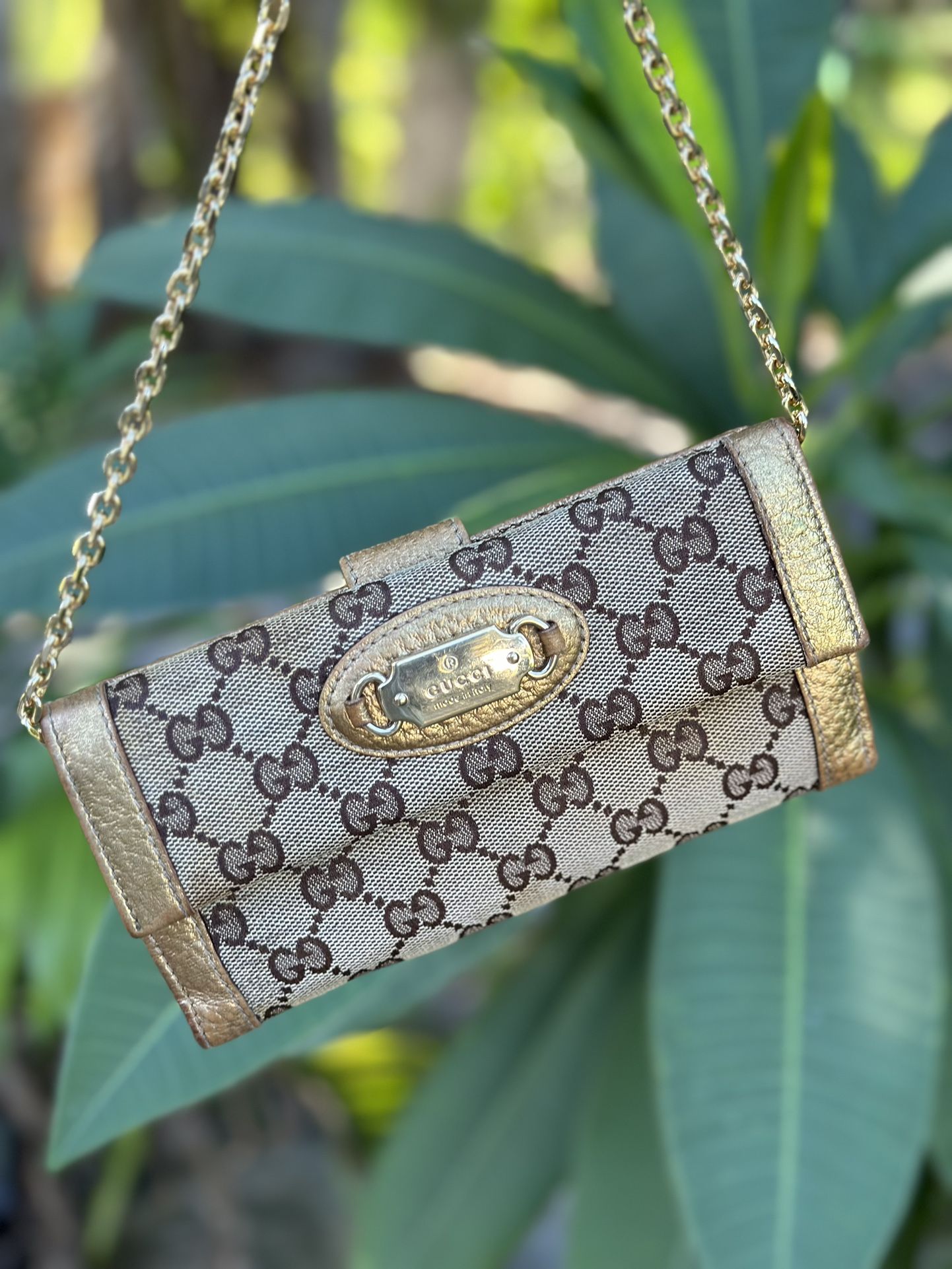Gucci Metallic Gold Long Wallet