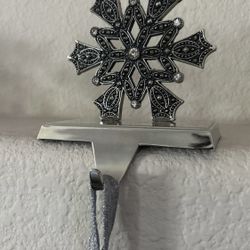 Snowflake Stocking Holder Christmas Silver