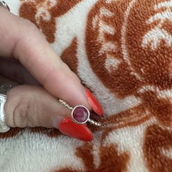 Ruby Sterling Silver Ring 