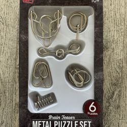Brain teaser metal puzzle set