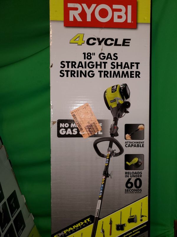 RYOBI 4 CYCLE 18" GAS STRAIGHT SHAFT STRING TRIMMER EXPAND-IT COMPLETE