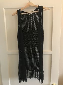 black boho vest