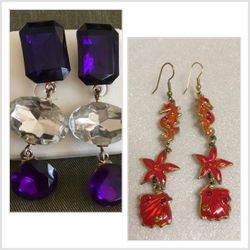 Set of 2 earrings approximately 3"