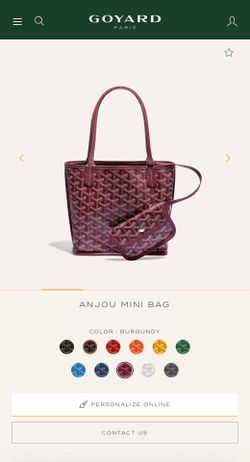 Goyard Anjou Mini Tote Burgundy