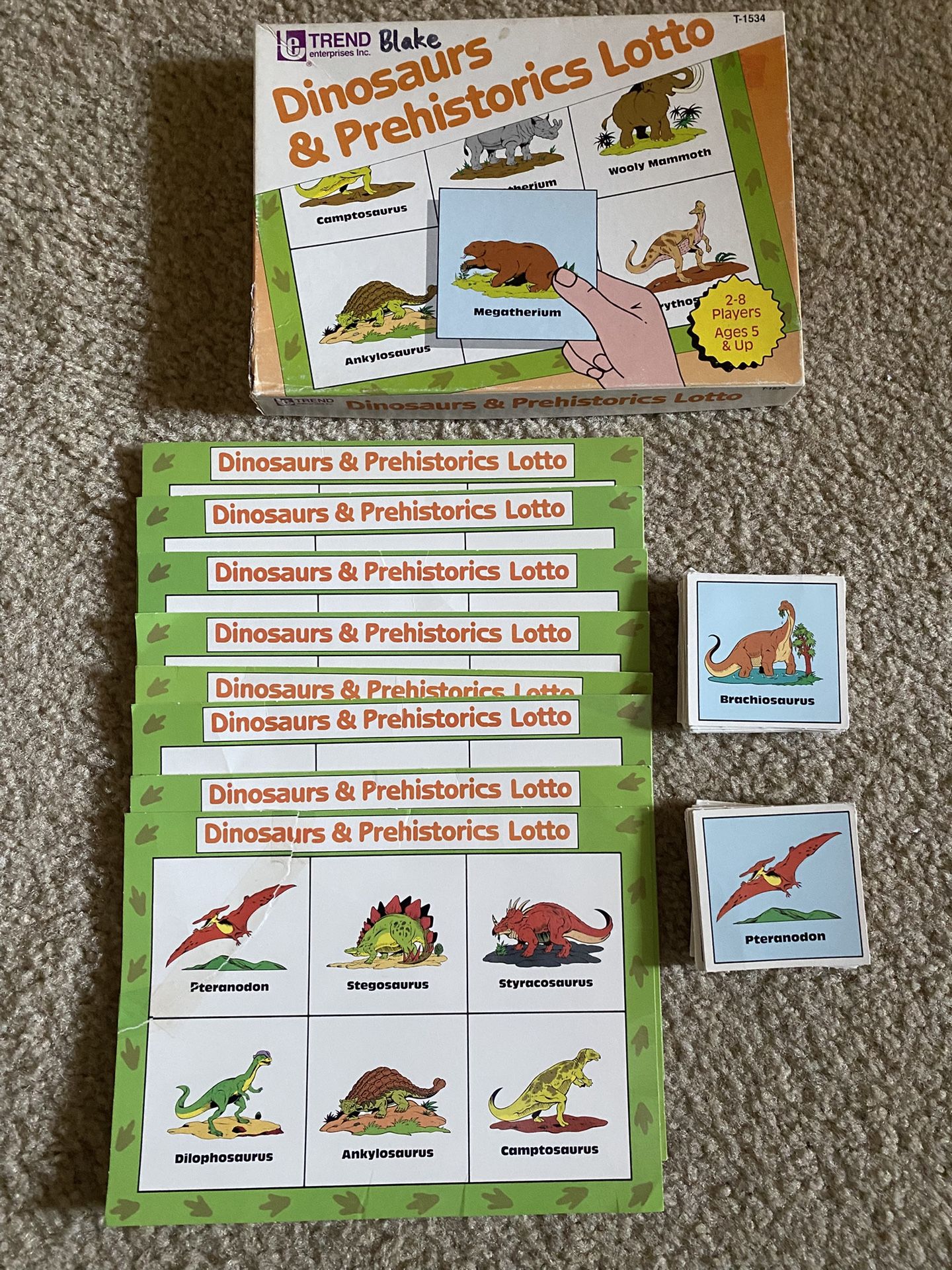 Vintage Trend Enterprises Dinosaur Lotto Game