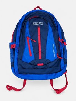 JanSport Blue Red Odyssey 39 Backpack Outdoor School Daypack