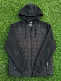 CBG Athletics Black Hybrid Quilted Hoodie Jacket