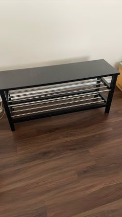 Wood Bench And Shoes 