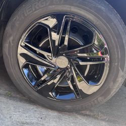 Black glossy hubcaps for Honda civic accord 16” wheel rim covers polveras tapas de rin negras