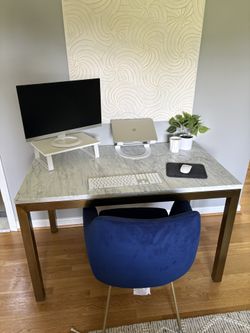 Marble Crate & Barrel desk