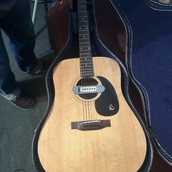 Epiphone Acoustic Guitar FT-140,Amp, Teisco Check Mate 16