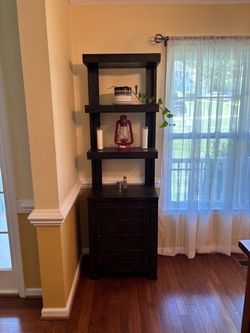 2 Wooden shelves and cupboards