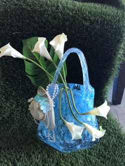 Lirios diseño de cartera cristal murano