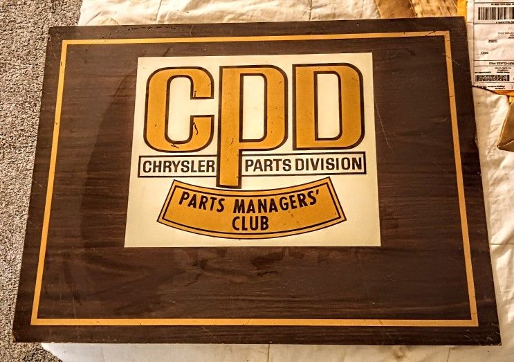 Very Hard To Find Vanier Chrysler Parts Division Parts Managers Club Sign