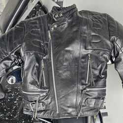 Motorcycle leather Jacket Medium Size. 