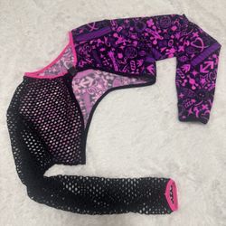 New  2xl neon pink mesh shrug jacket crop top shirt festival rave raver black