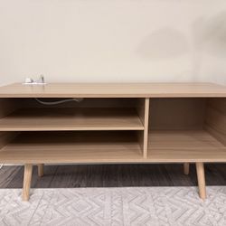 Modern TV Console / Coffee Table – 43” – Neutral Wood Finish 