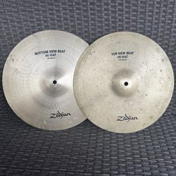 Vintage 1980s Zildjian Avedis New Beat Hi Hat Cymbals