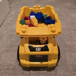 Mega Bloks CAT Toddler Blocks Dump Truck With 25+ Pieces