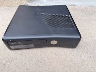 Microsoft Xbox 360 S console black slim model.